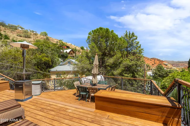 a outdoor view with a sitting space