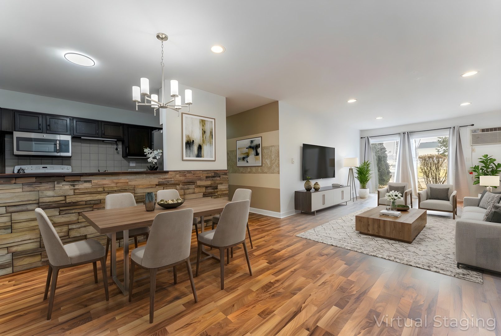 802 East Old Willow Road, Unit 114 Prospect Heights, IL 60070 - Photo 2 of 14 a view of a dining room with furniture and wooden floor