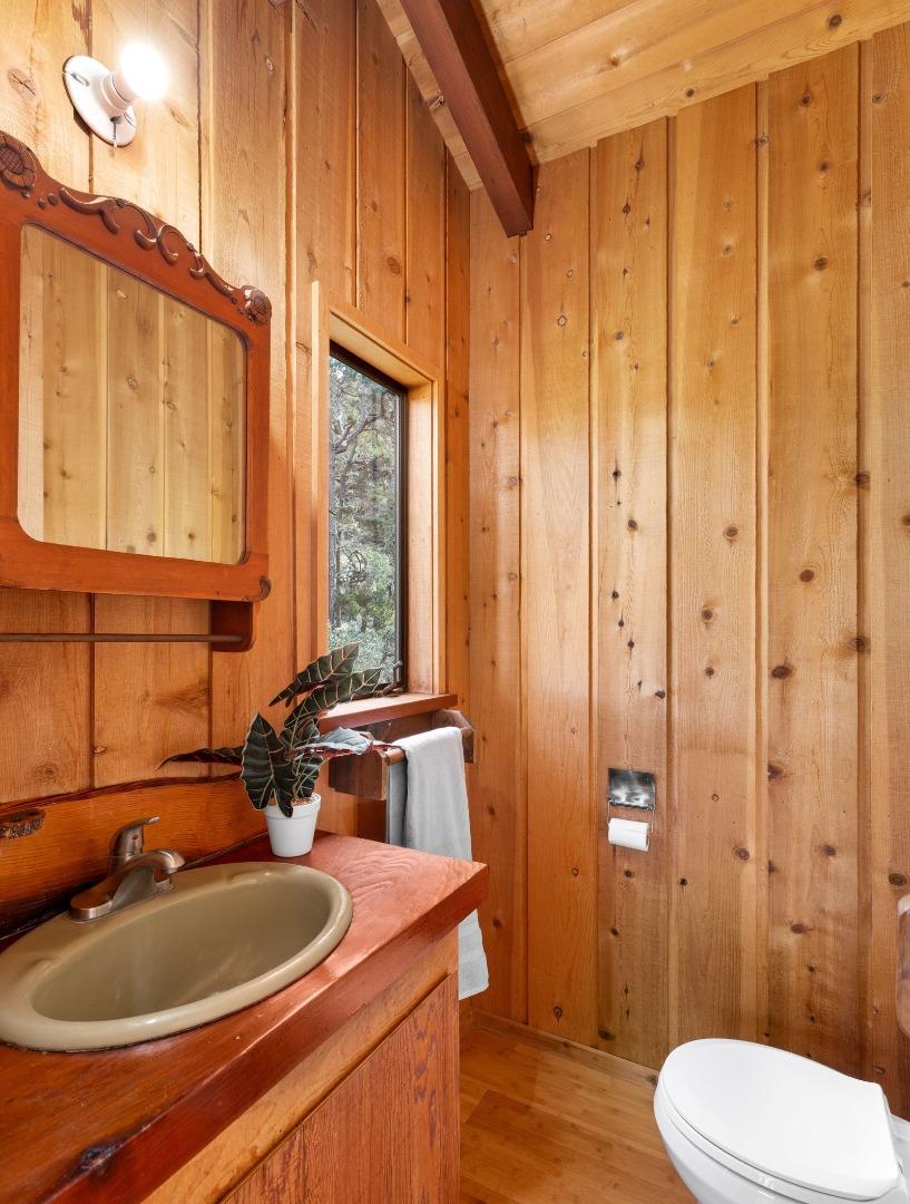 73 Mt Devon Road Carmel Highlands, CA 93923 - Photo 37 of 88 a bathroom with a sink a toilet and shower