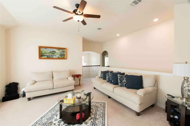 a living room with furniture