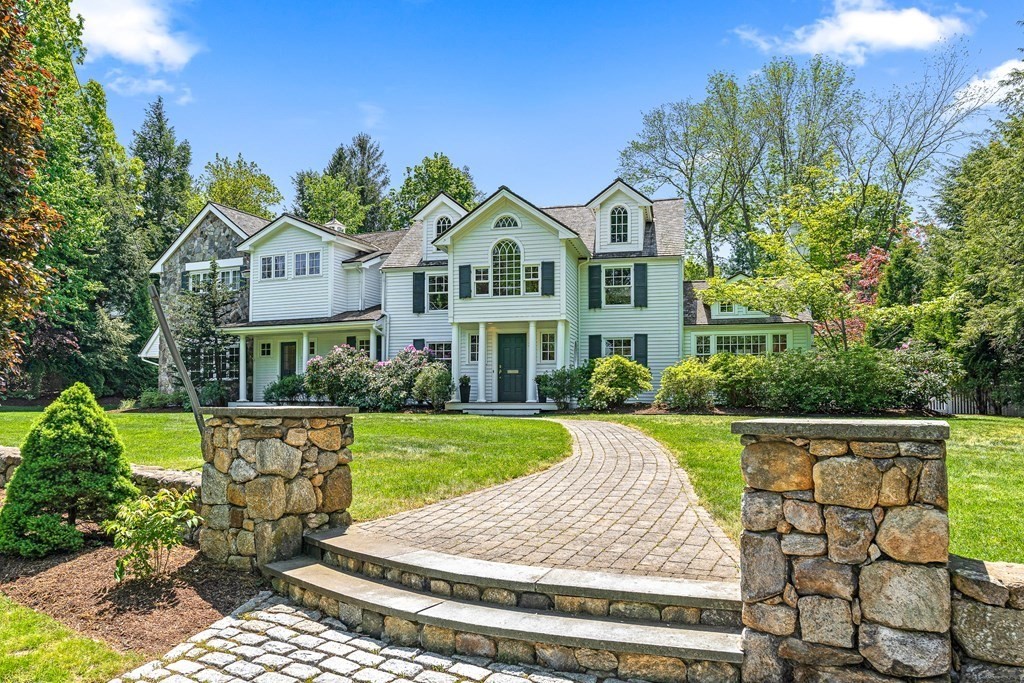 3 Ordway Road Wellesley, MA 02481 - Photo 3 of 38 a front view of a house with garden