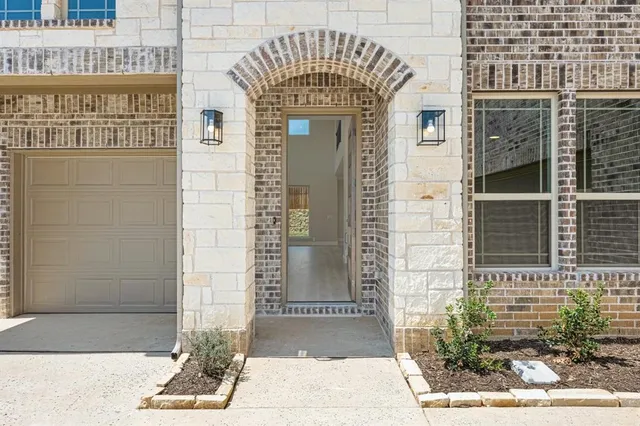 a front view of a building with a entrance