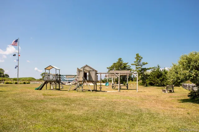 a view of a terrace with a bench