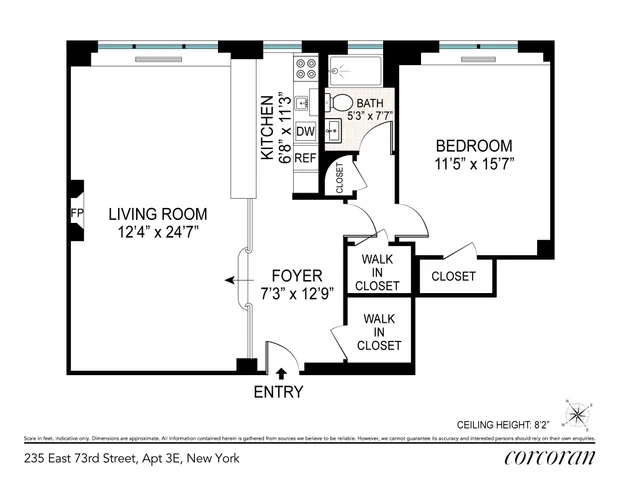 $899,000 | 235 East 73rd Street, Unit 3E | Lenox Hill