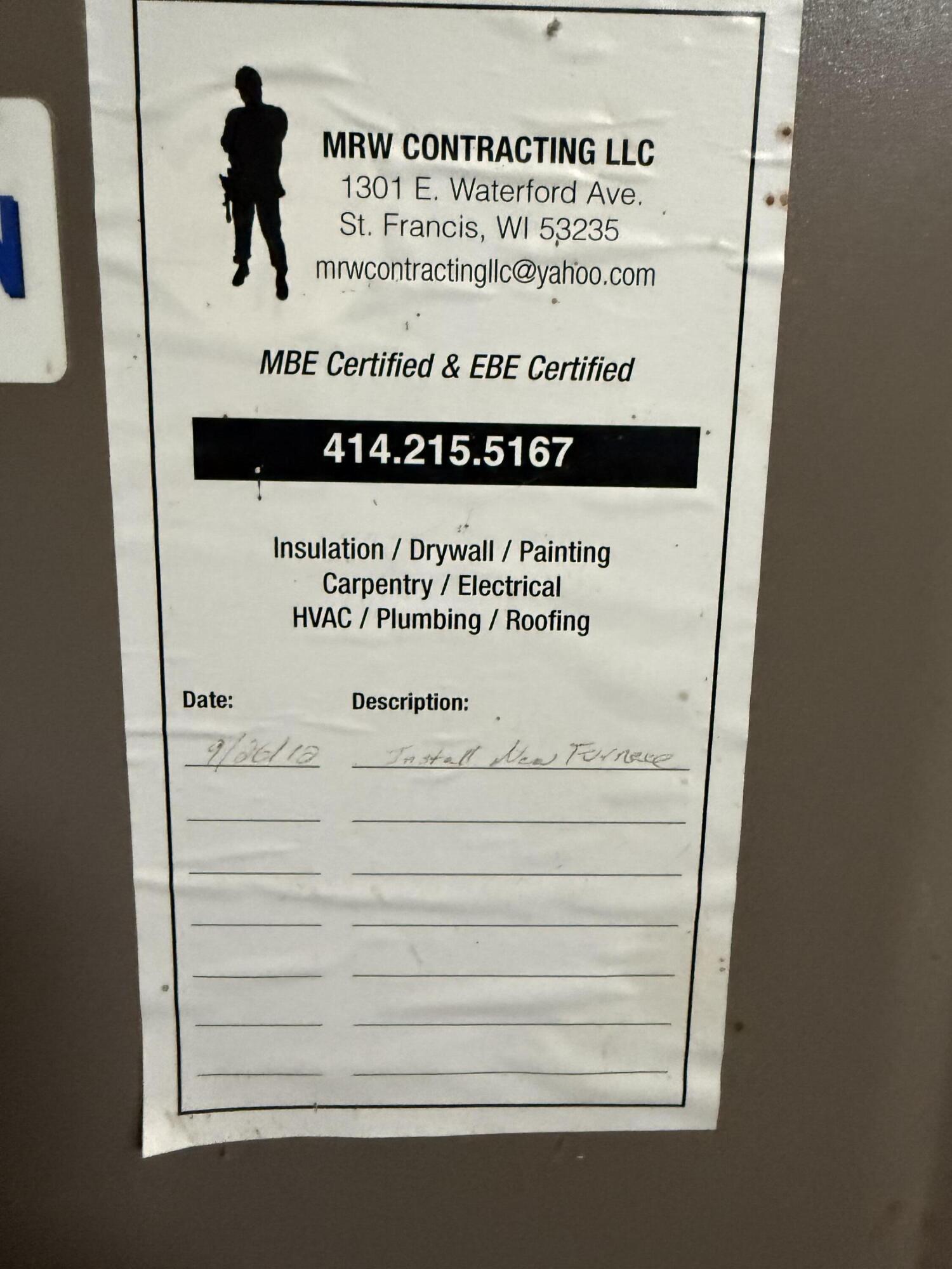 2448 North 28th Street Milwaukee, WI 53210 - Photo 7 of 10 Furnace Installed Sept. 2012