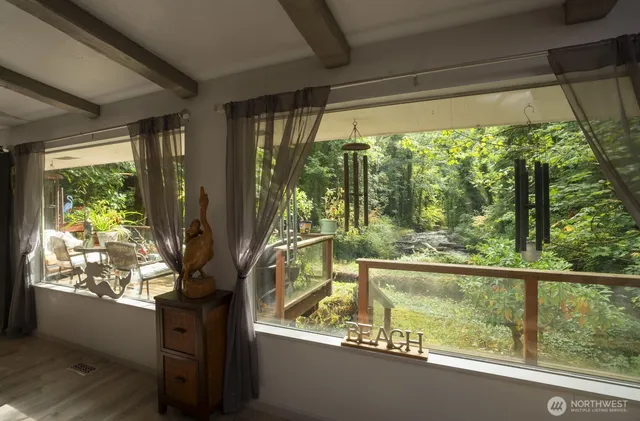 a view of a garden from a window