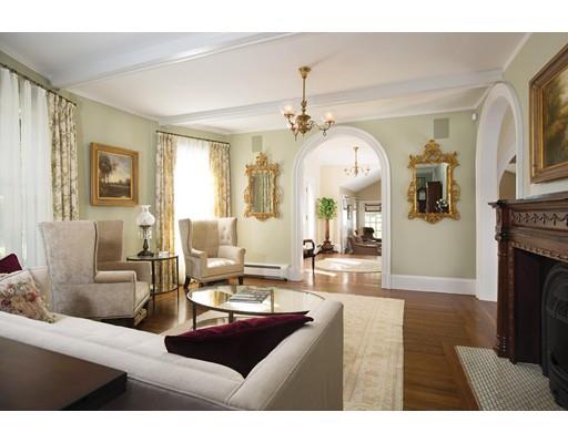 144 Nehoiden Road Newton, MA 02468 - Photo 5 of 17 a living room with furniture and a fireplace