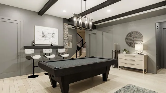 a room with furniture