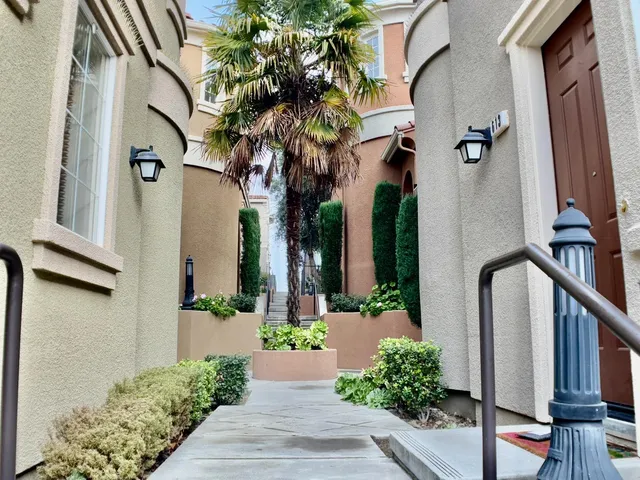 a view of a house with many windows