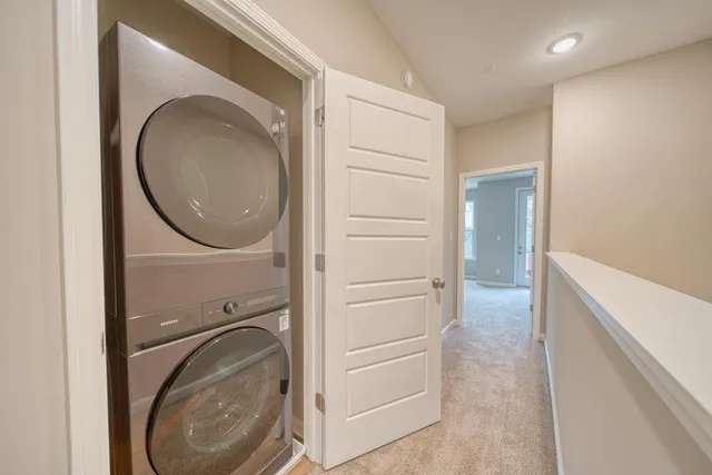 a view of a hallway with closet area