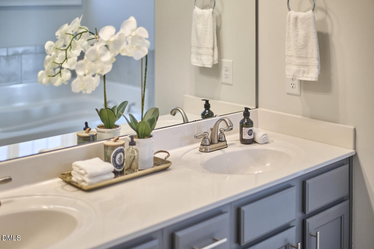 8600 Rowan Oak Court Wake Forest, NC 27587 - Photo 25 of 42 a bathroom sink a mirror and a sink