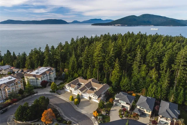 a view of a lake with a mountain in the background