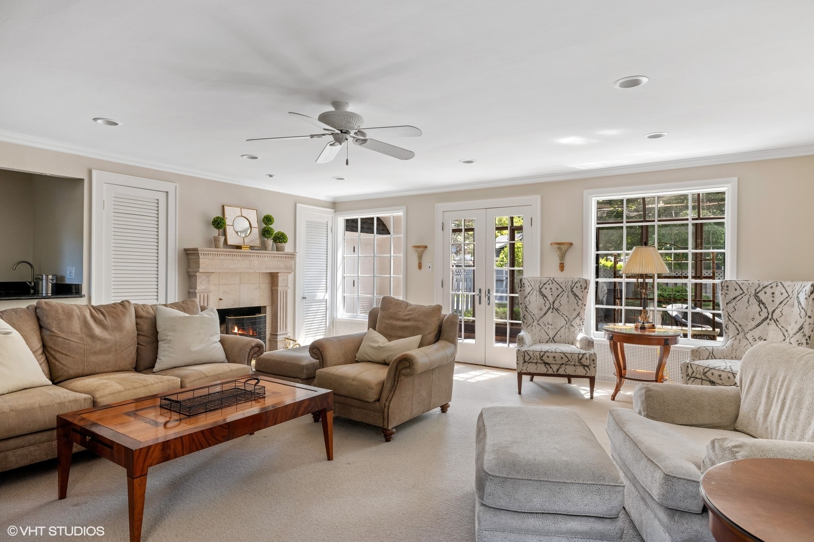 474 Ash Street Winnetka, IL 60093 - Photo 17 of 57 a living room with furniture fireplace and a large window