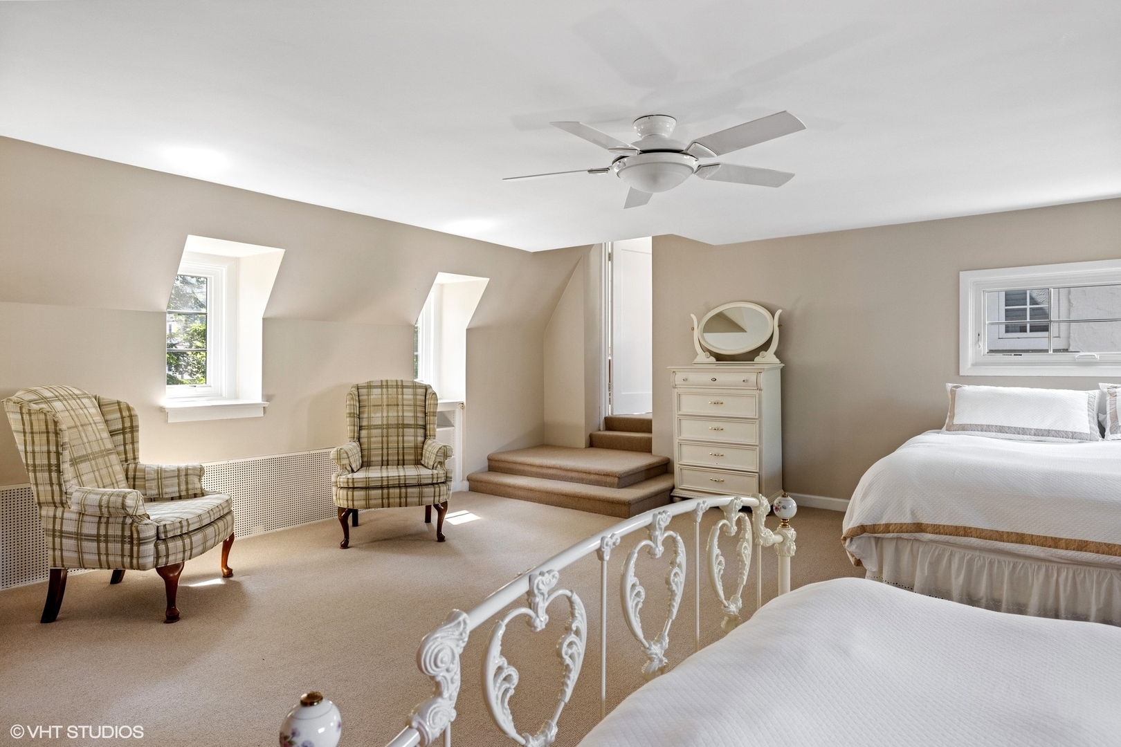 474 Ash Street Winnetka, IL 60093 - Photo 34 of 57 a bedroom with two beds and a chandelier