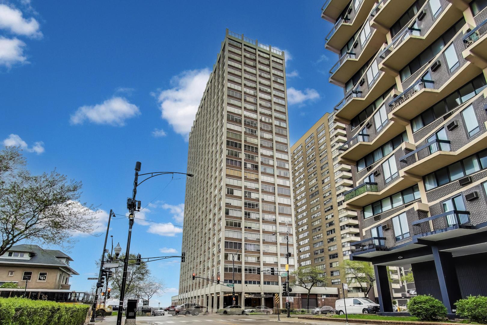 a front view of a building