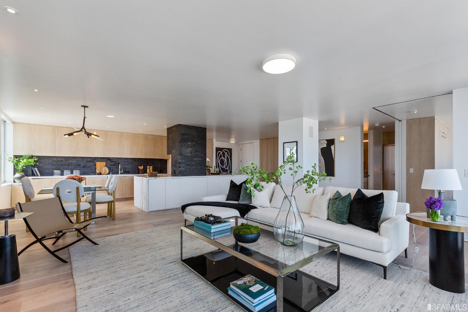 1835 Franklin Street, Unit 1601 San Francisco, CA 94109 - Photo 11 of 37 a living room with furniture and wooden floor