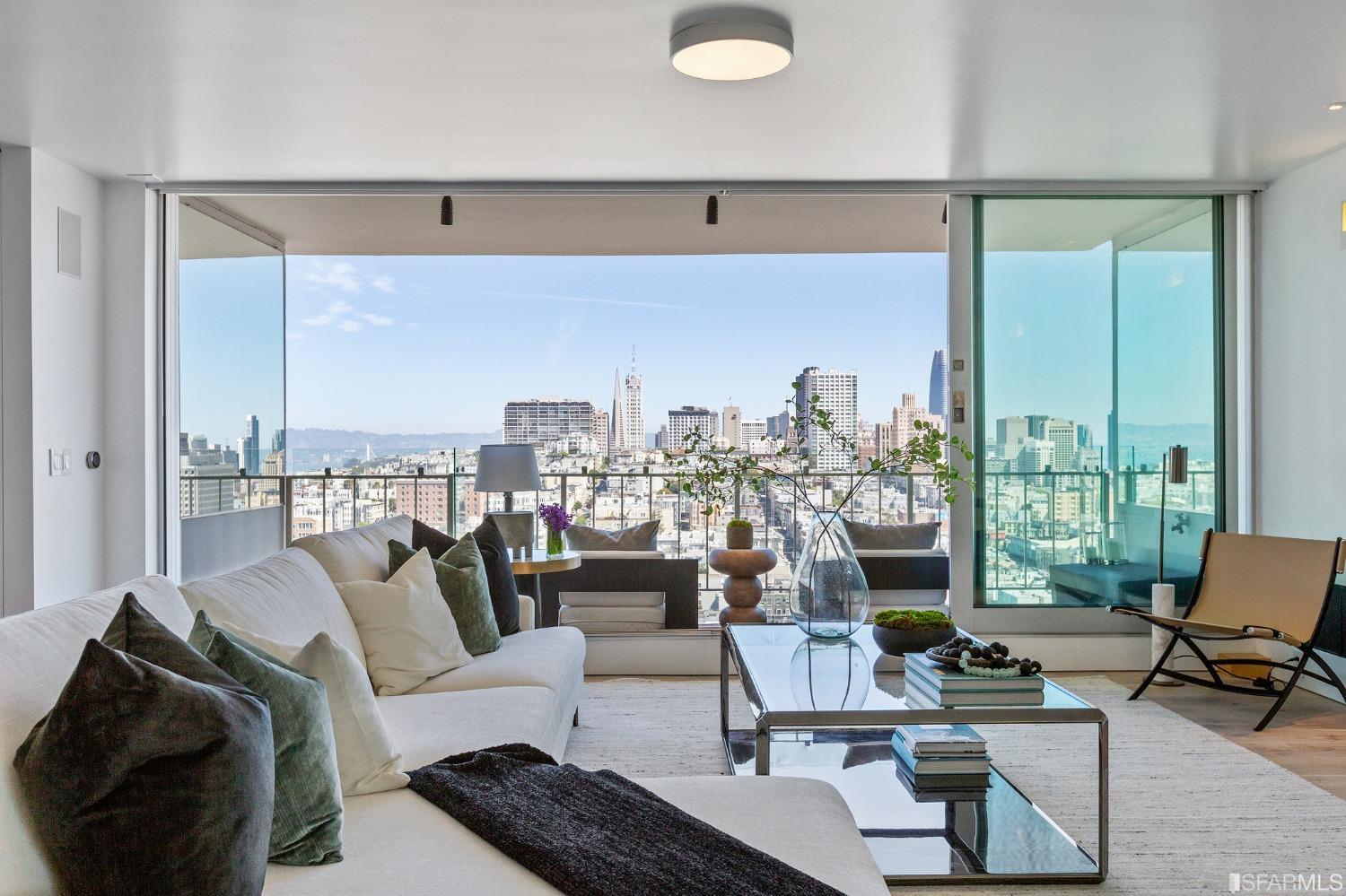 1835 Franklin Street, Unit 1601 San Francisco, CA 94109 - Photo 13 of 37 a living room with furniture and floor to ceiling window