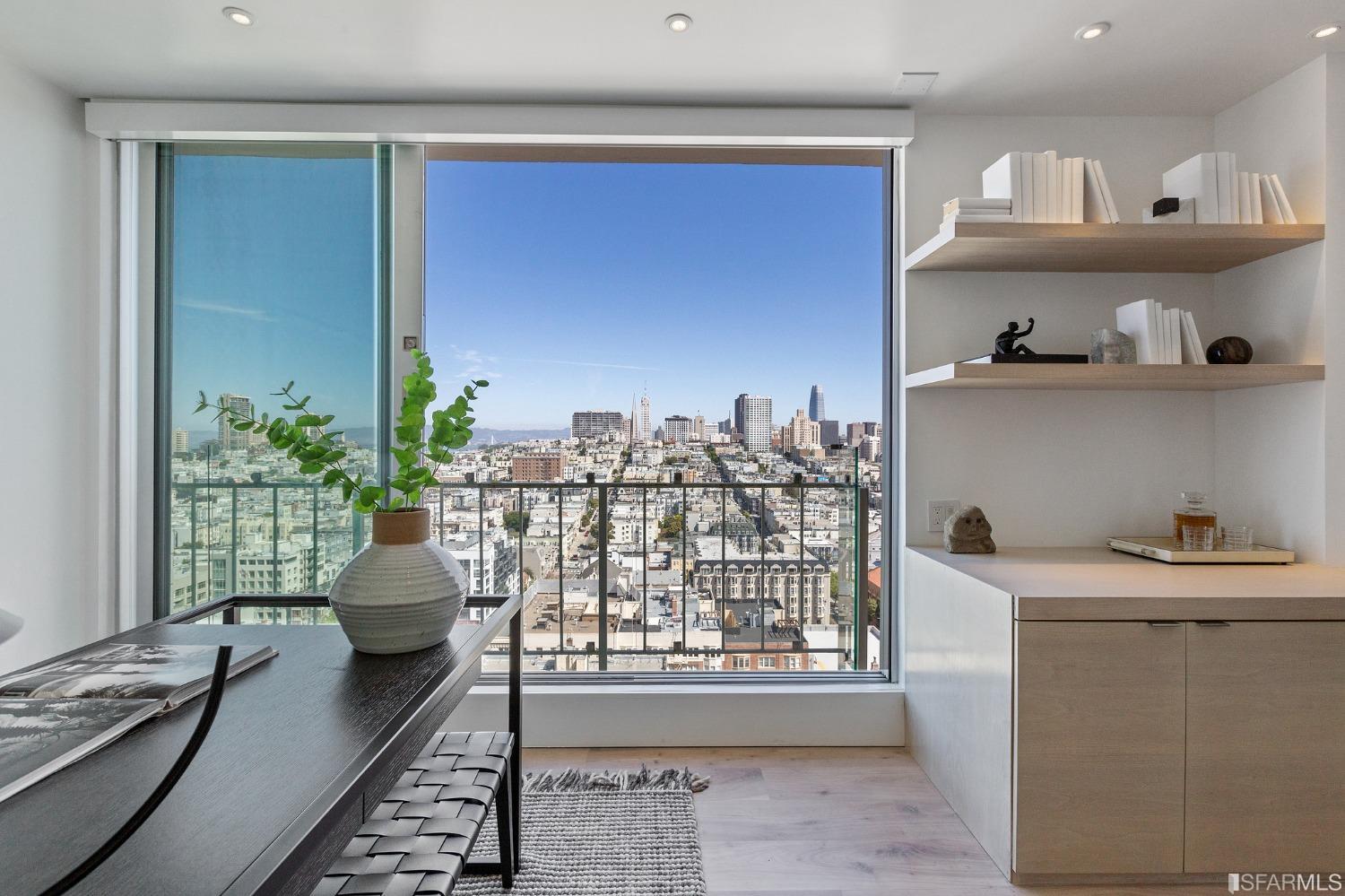 1835 Franklin Street, Unit 1601 San Francisco, CA 94109 - Photo 29 of 37 a living room with furniture and a potted plant
