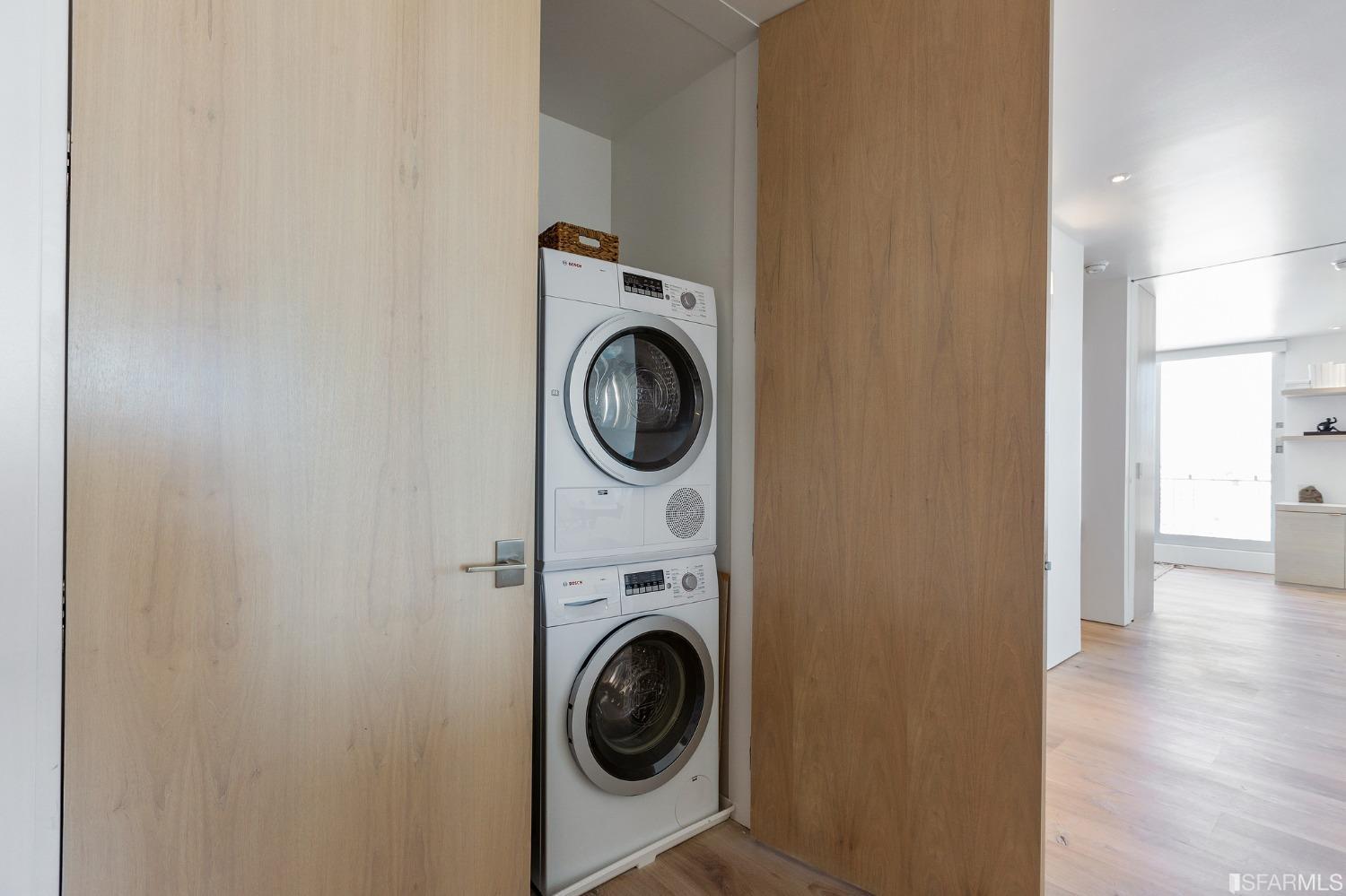 1835 Franklin Street, Unit 1601 San Francisco, CA 94109 - Photo 31 of 37 a utility room with dryer and washer