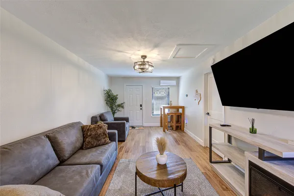 a living room with furniture