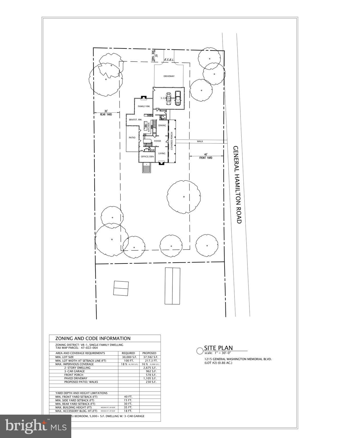 0 General Hamilton Road Washington Crossing, PA 18977 - Photo 12 of 12 Site plan with 5BR house in compliance with zoning