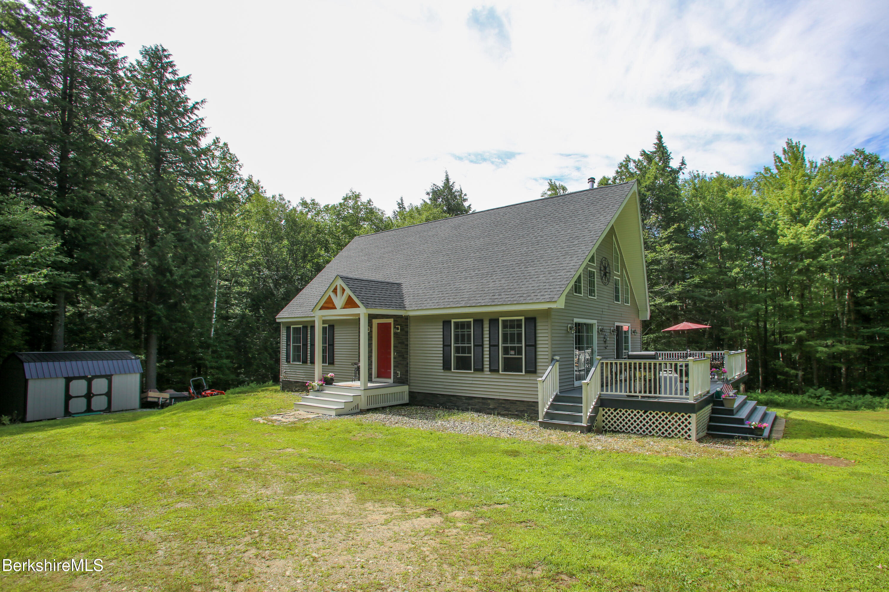 201 Ford Hill Road Rowe, MA 01367 - Photo 30 of 34 a front view of house with yard and green space