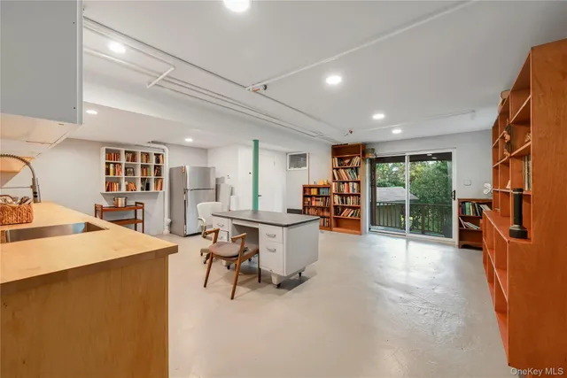 a view of a lake with a mountain