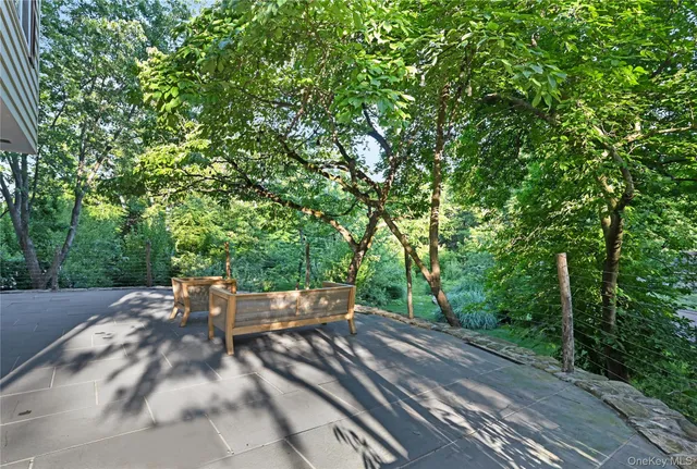 a view of a backyard with a garden
