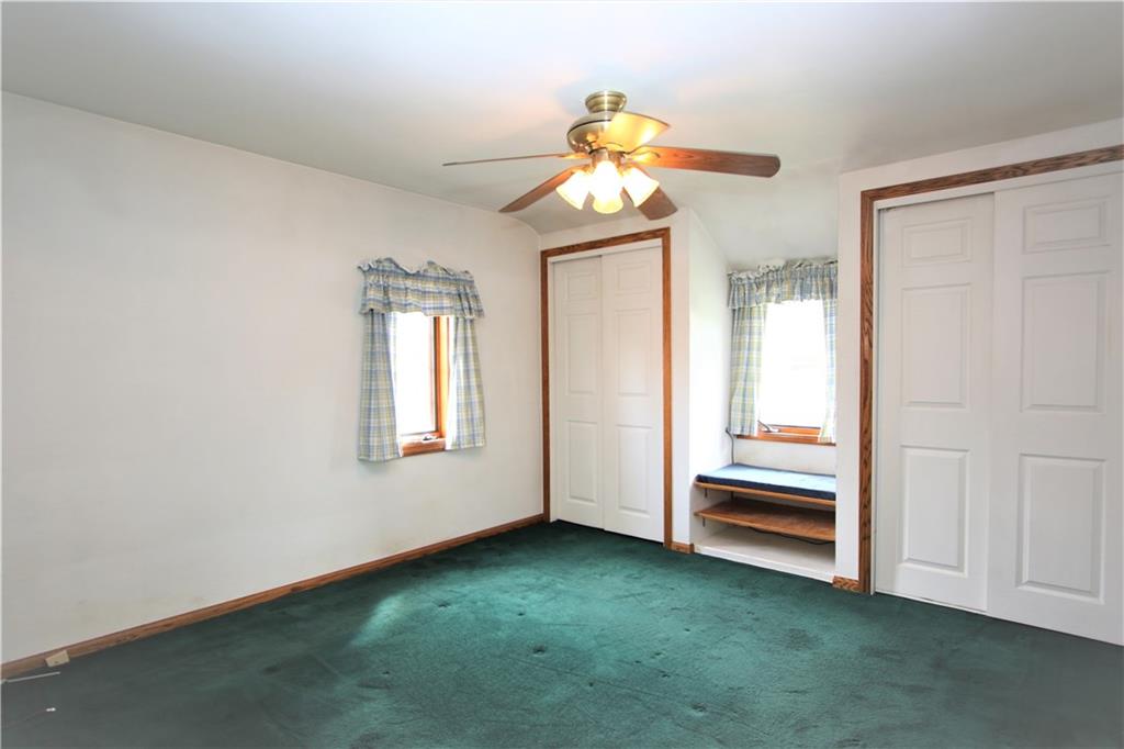 5319 Highgrove Road Whitehall, PA 15236 - Photo 13 of 24 Double Closets in 11x11 Master Bedroom w/ Ceiling Fan Light & Window Seat