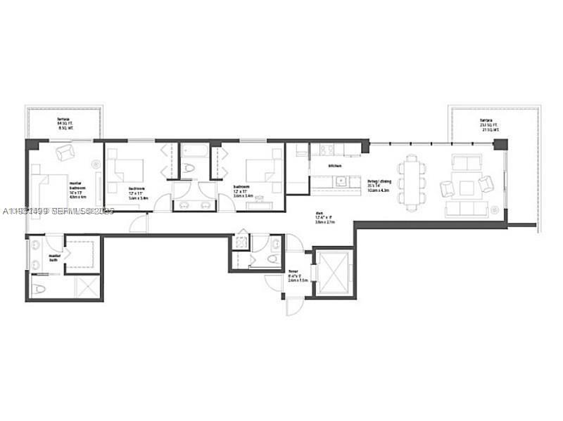 600 Northeast 27th Street, Unit 2001 Miami, FL 33137 - Photo 18 of 18 a picture of a floor plan