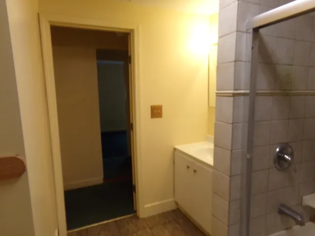 a bathroom with a shower
