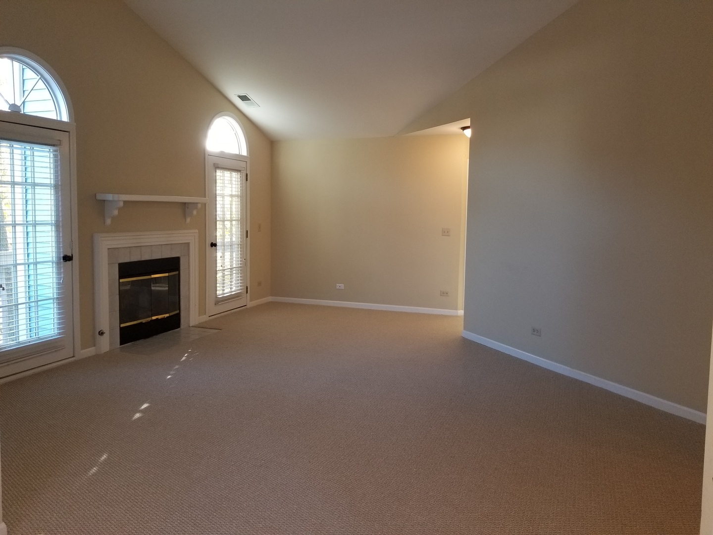 1280 Rhodes Lane, Unit 1280 Naperville, IL 60540 - Photo 6 of 11 an empty room with windows and fireplace