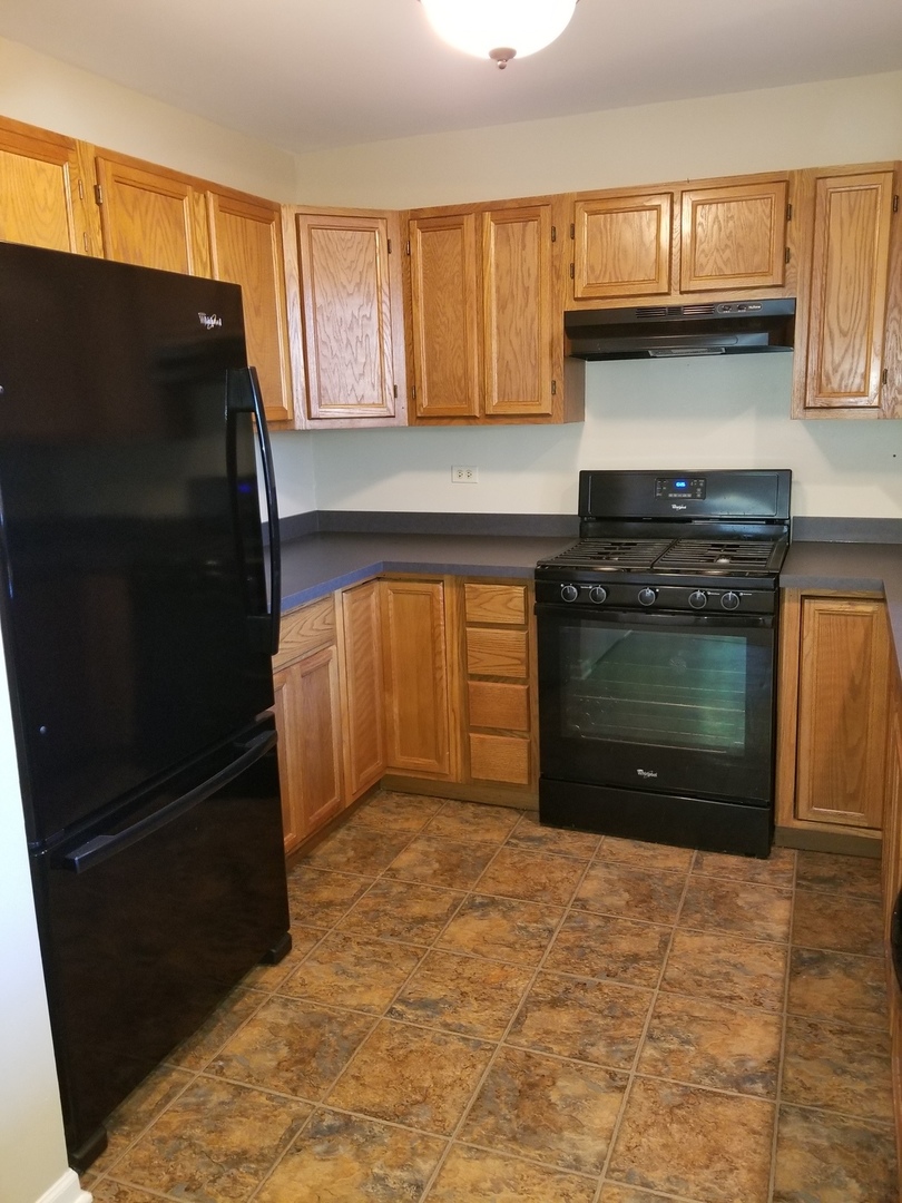 1280 Rhodes Lane, Unit 1280 Naperville, IL 60540 - Photo 8 of 11 a kitchen with granite countertop a stove and a refrigerator