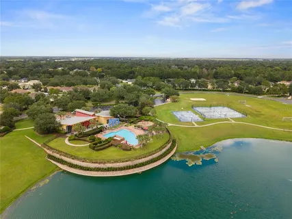 an aerial view of tennis court
