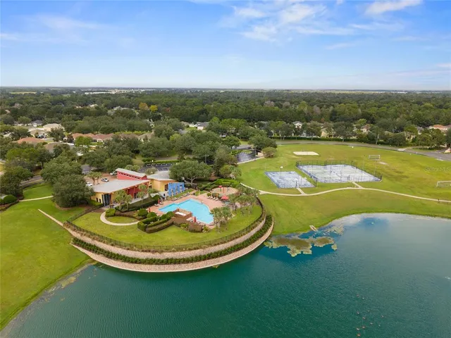 an aerial view of tennis court