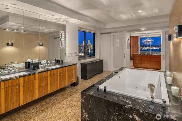 a view of a living room and a balcony