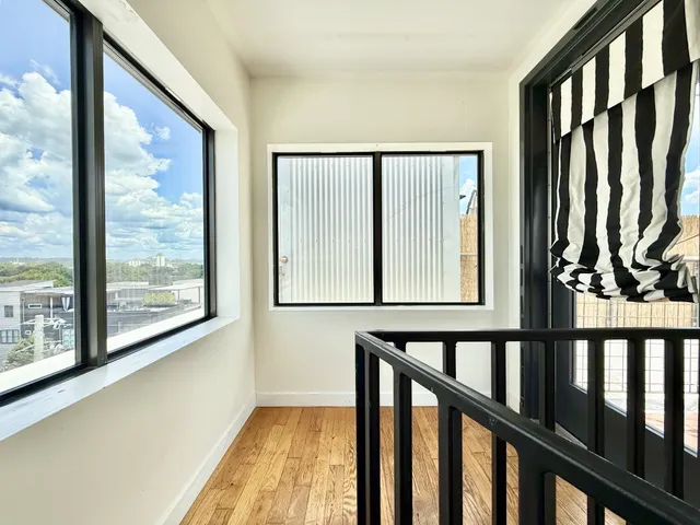 a view of a large window with an outdoor space