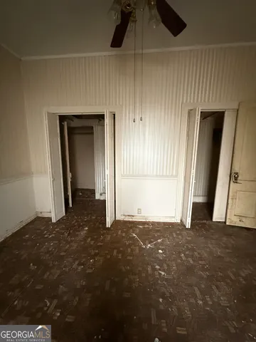 an empty room with a window