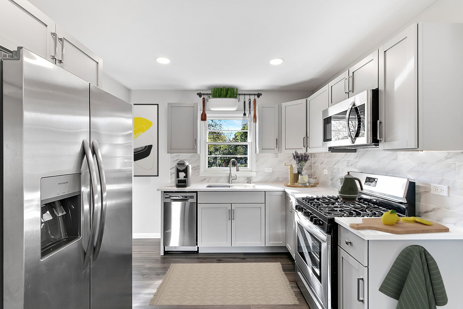 23519 West Renwick Road Plainfield, IL 60586 - Photo 4 of 22 a kitchen with stainless steel appliances granite countertop a sink a stove a refrigerator and cabinets