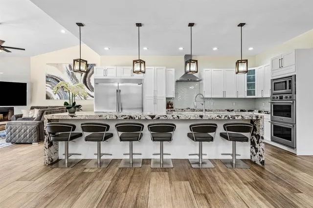 a living room with furniture