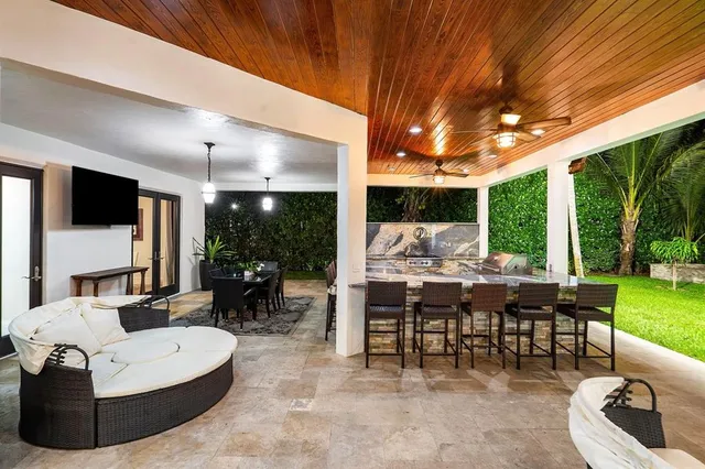 a view of a golf course with a lake