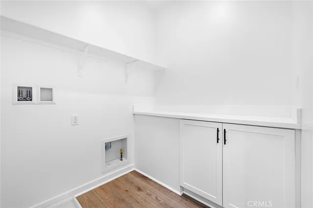 a view of small space with racks on the wall