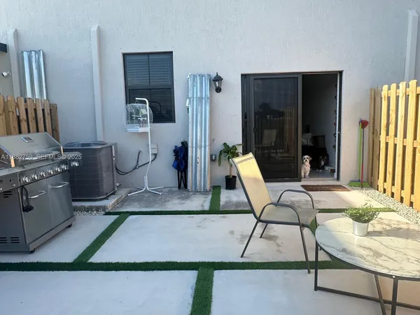 a chair and table in a room
