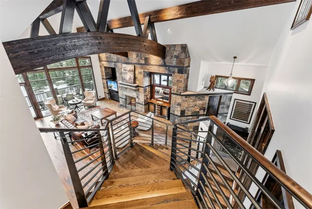 a view of a dining room with furniture wooden floor and window