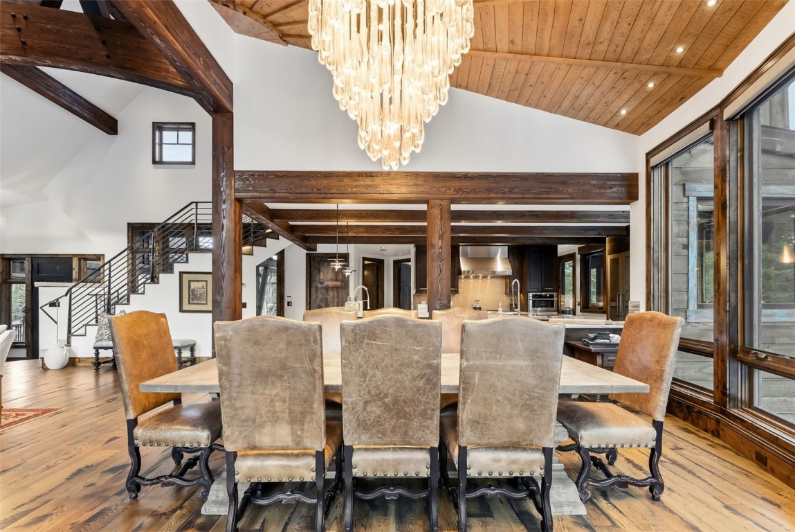 111 Brooks Snider Road Breckenridge, CO 80424 - Photo 8 of 44 a view of a dining room with furniture window and wooden floor
