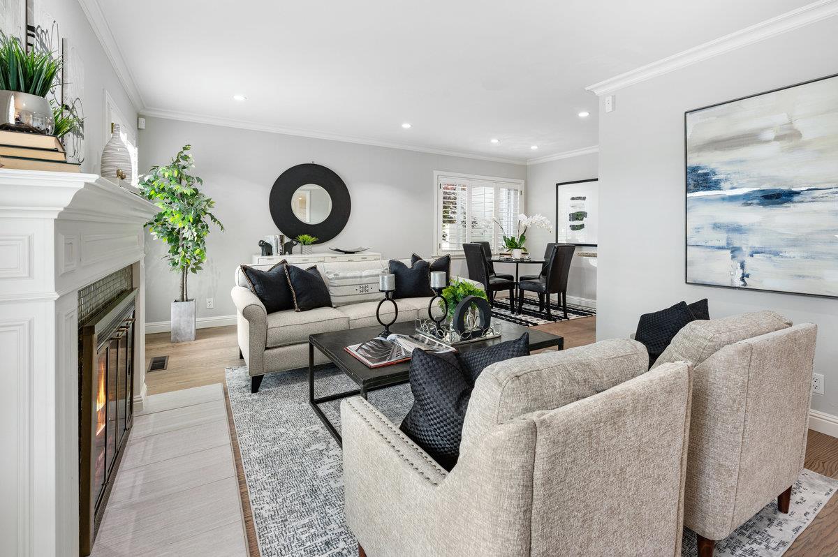 3524 Michael Drive San Mateo, CA 94403 - Photo 3 of 39 a living room with furniture and a fireplace