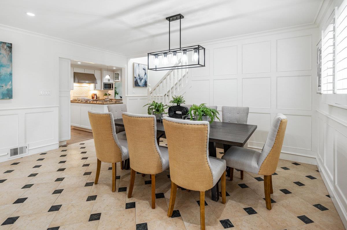3524 Michael Drive San Mateo, CA 94403 - Photo 10 of 39 a view of a dining room with furniture and chandelier