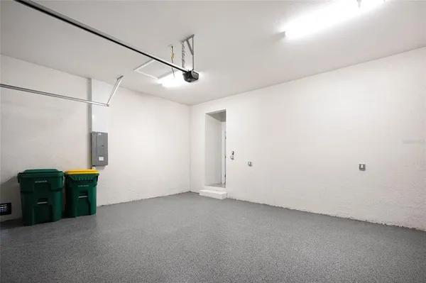 an aerial view of a house and yard