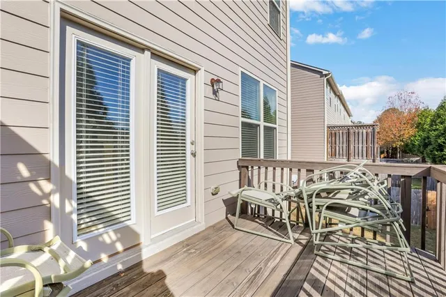 a view of balcony with patio