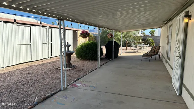 a close view of a potted plant in front of a house
